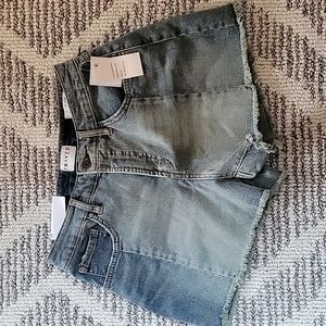 Frayed Super High Rise Denim Shorts